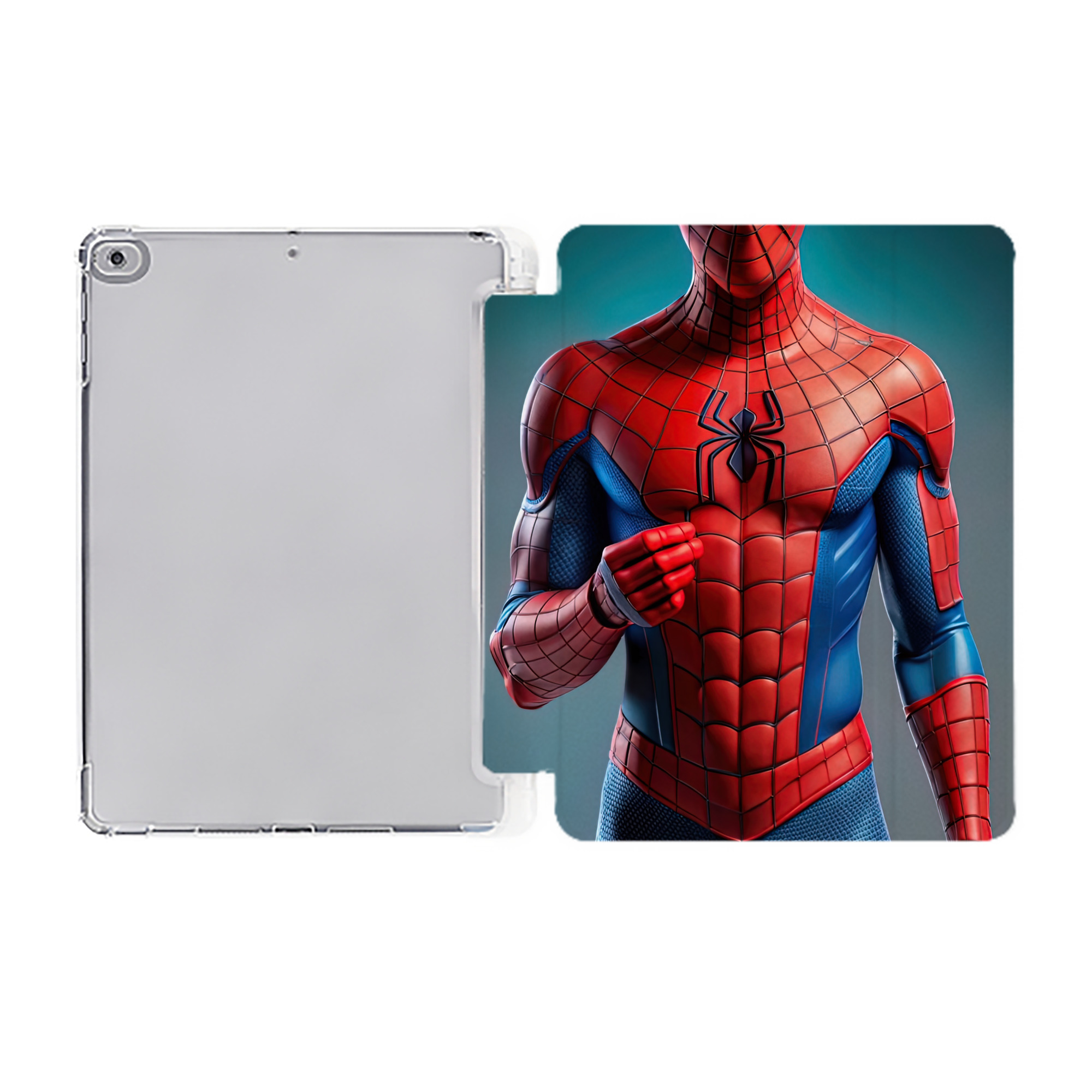 （画像用） Spider Man スパイダーマン IPad ケース ペン収納付き 三つ折りスタンド PUレザー×シリコン 対応機種9.5/10.5/10.9インチ